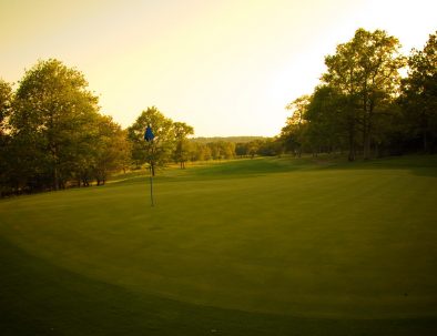 16th green sunset